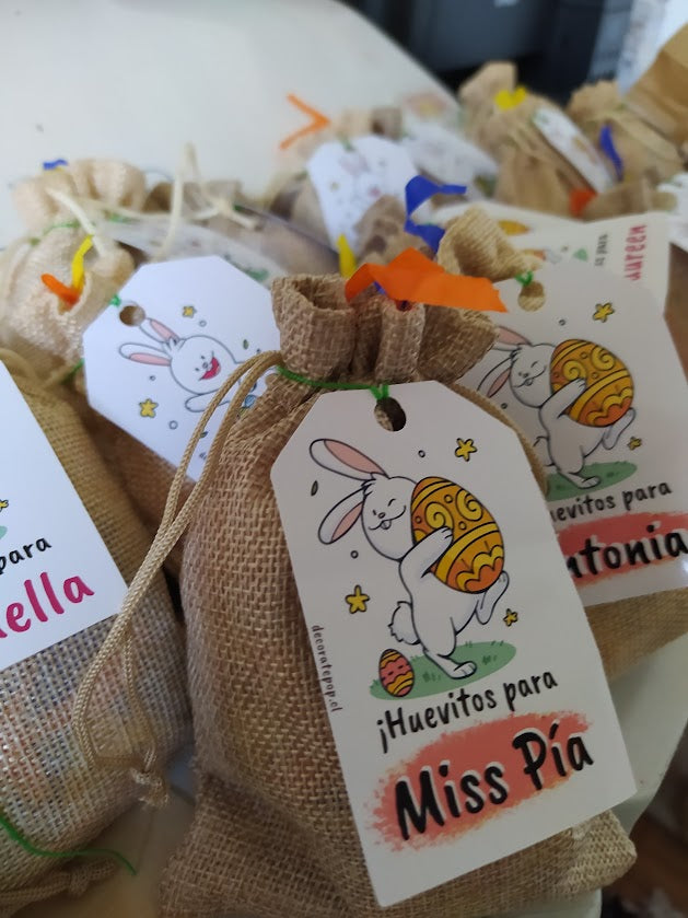 saquitos con huevitos de pascua