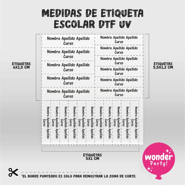 Etiqueta escolares para superficies duras