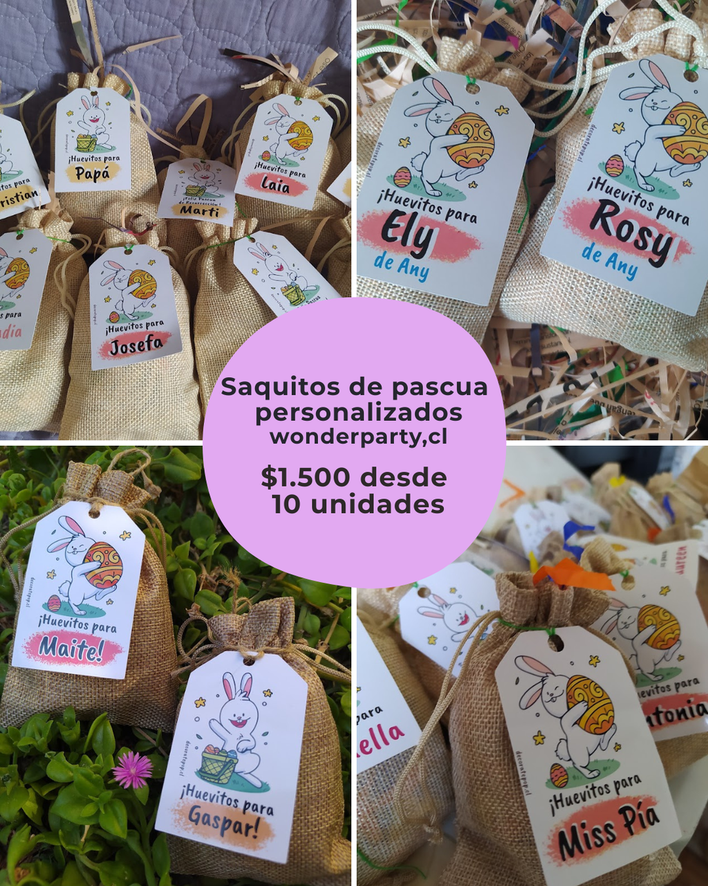saquitos con huevitos de pascua